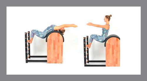 Exercício de pilates no Barrel: Fortalecimento da região posterior